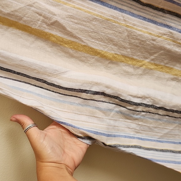 J. Jill Love Linen Blue Yellow White Sleeveless V-Neck Sundress A Line Womens S - Picture 5 of 6